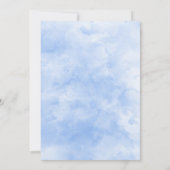 ブルー金ゴールドフローラ水彩ブライダルシャワー 招待状 (裏面)