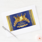 ブルー金ゴールドプリンスウォーターボトルラベル 長方形シール (封筒)