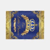 ブルー金ゴールドプリンスファンシーベビー フリースブランケット (正面(横))