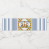 ブルー金ゴールドプリンスベビーシャワー水瓶ラベル ペットボトルラベル (シングルラベル)