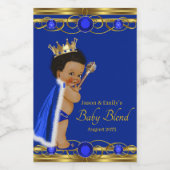 ブルー金ゴールドプリンスミニワインボトルラベル ワインラベル (シングルラベル)