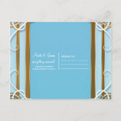 ブルー金ゴールドプリンセスクラウン&キャリッジ日付を保存 案内ポストカード (裏面)