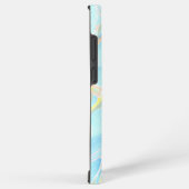 ブルー金ゴールドプリント大理石サマーカスタムモノグラム SAMSUNG GALAXYケース (右側面)