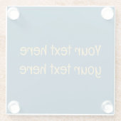 ブルー金ゴールドプロフェッショナルトレンディーミニマリストオウン文字 ガラスコースター (裏面)