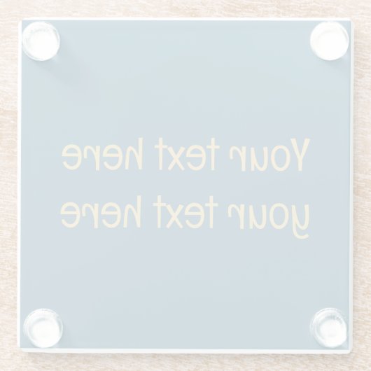 ブルー金ゴールドプロフェッショナルトレンディーミニマリストオウン文字 ガラスコースター (裏面)