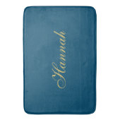 ブルー金ゴールドプロフェッショナルトレンディーミニマリスト名 バスマット (正面縦)