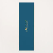 ブルー金ゴールドプロフェッショナルトレンディーミニマリスト名 ヨガマット (正面)