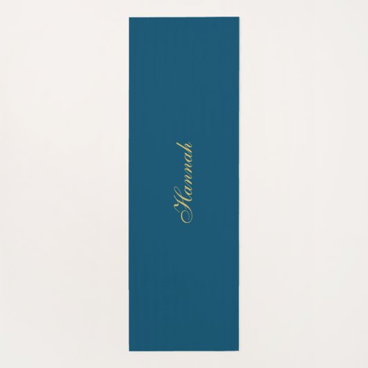 ブルー金ゴールドプロフェッショナルトレンディーミニマリスト名 ヨガマット (裏面)