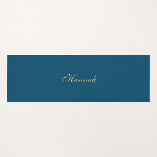 ブルー金ゴールドプロフェッショナルトレンディーミニマリスト名 ヨガマット (正面(横))