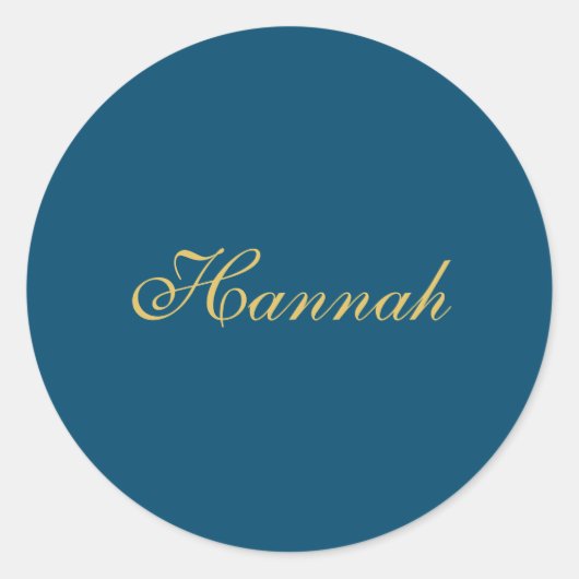 ブルー金ゴールドプロフェッショナルトレンディーミニマリスト名 ラウンドシール (正面)