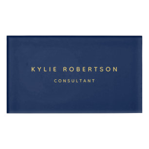 ブルー金ゴールドプロフェッショナルトレンディー 名札