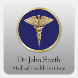 ブルー金ゴールドプロフェッショナルメディカルカドゥセウス スクエアシール