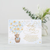 ブルー金ゴールドベア熱気球男の赤ちゃん本 エンクロージャーカード (スタンド正面)