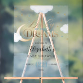 ブルー金ゴールドベビーの夢の赤ちゃんシャワーへようこそ アクリルサイン (ニュートラル)