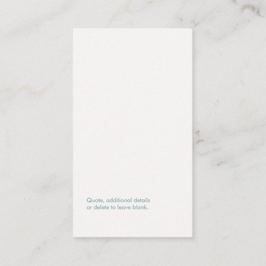 ブルー金ゴールドホリスティックロータスと自然健康 名刺 (裏面)