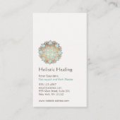 ブルー金ゴールドホリスティックロータスと自然健康 名刺 (正面)