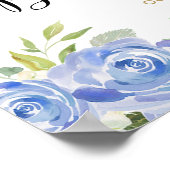 ブルー金ゴールドホワイトカボチャ赤ちゃんシャワー歓迎サイン ポスター (角)