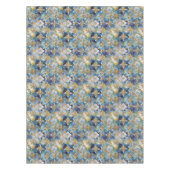 ブルー金ゴールドホワイトクリスマススノーフレーク テーブルクロス (正面)