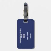 ブルー金ゴールドホワイトチームカラーズガールズサッカー ラゲッジタグ (裏面縦)