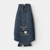 ブルー金ゴールドボウリング美しい芝生のボウルデザイン、 ボトルクーラー (裏面)