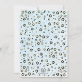 ブルー金ゴールドボホサファリアニマルズワイルドワン誕生日 招待状 (裏面)