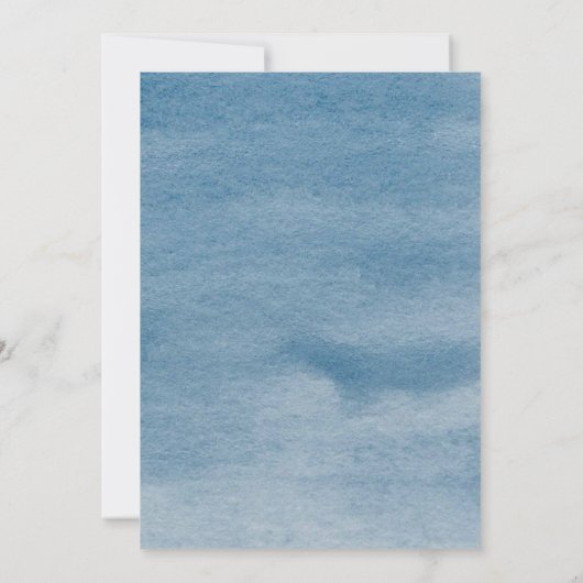 ブルー金ゴールドボーイストーリーブックテーマベビーシャワー 招待状 (裏面)