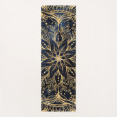 ブルー金ゴールドポインセチアフラワーマンダラ ヨガマット (正面)