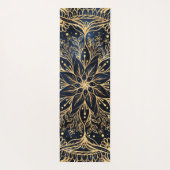 ブルー金ゴールドポインセチアフラワーマンダラ ヨガマット (裏面)