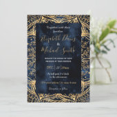 ブルー金ゴールドポインセチアフラワーマンダラ 招待状 (スタンド正面)