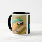 ブルー金ゴールドマコーオウム動物マグ マグカップ (正面左)