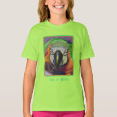 ブルー金ゴールドマコーパロットファンタジーアートパーソナライズされた Tシャツ (正面)