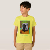 ブルー金ゴールドマコーパロット抽象芸術 Tシャツ (正面フル)