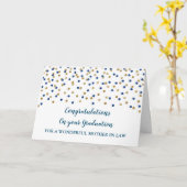 ブルー金ゴールドマザー・イン・ロー卒業 カード (黄色い花)