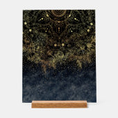 ブルー金ゴールドマンダラフローラ アクリルサイン (正面)