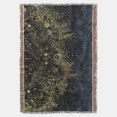 ブルー金ゴールドマンダラフローラ スローブランケット (正面縦)