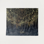 ブルー金ゴールドマンダラフローラ タペストリー (正面(横))