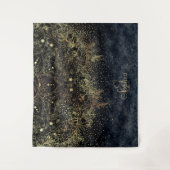 ブルー金ゴールドマンダラフローラ タペストリー (正面)