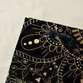 ブルー金ゴールドマンダラフローラ ビーチタオル (インサイチュ)