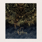 ブルー金ゴールドマンダラフローラ 名刺 (外部フラット)