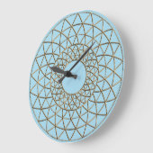 ブルー金ゴールドマンデラデザイン ラージ壁時計 (傾斜)