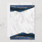 ブルー金ゴールドマーブルアゲート結婚式招待状 招待状 (裏面)