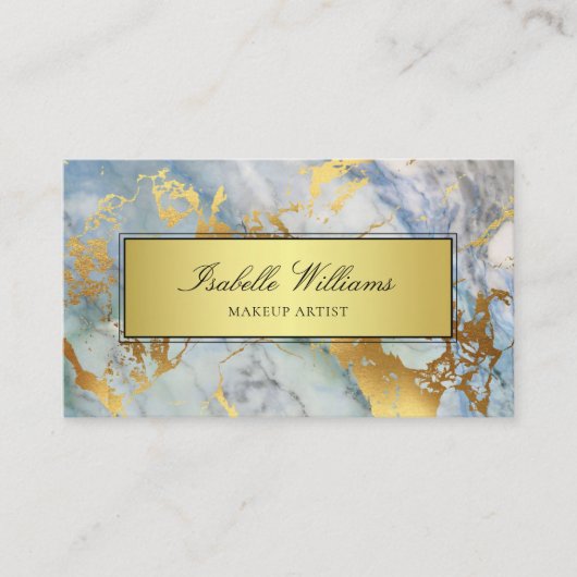 ブルー金ゴールドマーブルゲート 名刺 (正面)