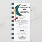 ブルー金ゴールドムーン赤いハート宝石バレンタインデー メニュー (正面/裏面)