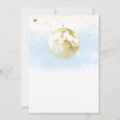 ブルー金ゴールドムーン&スターシアルベビーシャワー 招待状 (裏面)