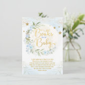 ブルー金ゴールドムーン&スターズグリーンリーブックスベビー エンクロージャーカード (スタンド正面)