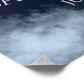 ブルー金ゴールドムーン&スターズベビーシャワーウェルカムサイン ポスター (角)