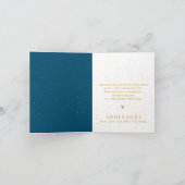 ブルー金ゴールドメリークリスマスハッピーニューイヤー写真 シーズンカード (内部)