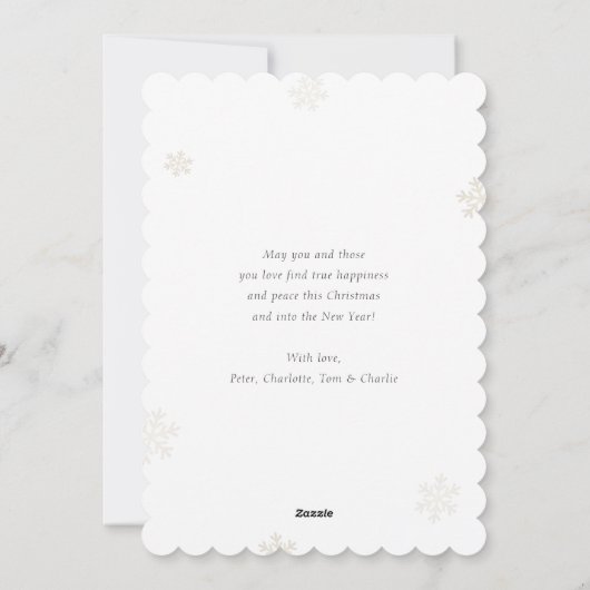 ブルー金ゴールドメリークリスマス2写真 シーズンカード (裏面)