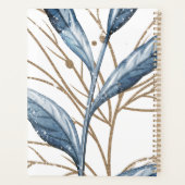 ブルー金ゴールドモダンフローラエレガントな結婚式 プランナー手帳 (裏面)