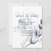 ブルー金ゴールドモダンフローラエレガントブランチ (正面)